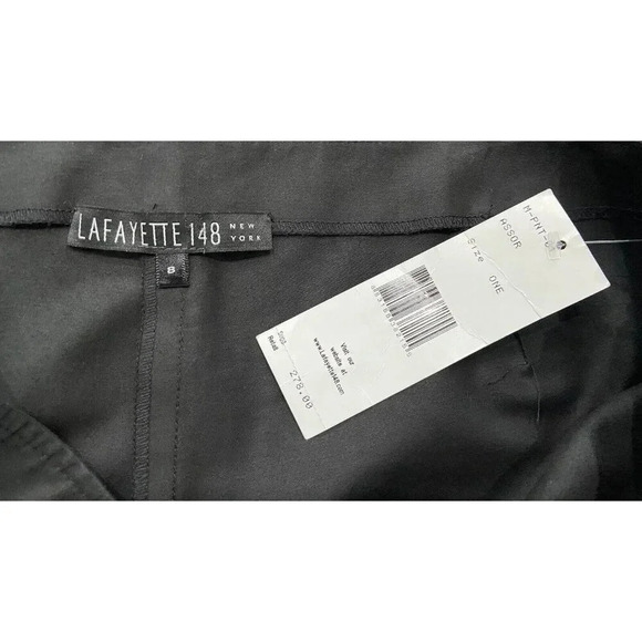 NWT Lafayette 148 New York Bleeker Pants Side Zip Cropped Black Size 8 New - Picture 3 of 5